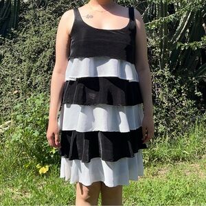Aa Studio Striped Black and White Mini Dress